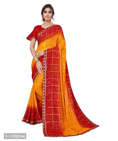 Stylish Polyester Saree With Blouse Piece For Women-thumb0