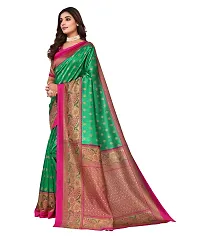 Elite Green Art Silk Self Pattern Women Sarees with Blouse Piece-thumb1