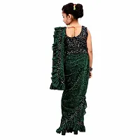 Priyashi Girl's Kids Lycra Blend Redy to Wear Saree with Sequence Blouse Pice(KIDS01 Green 8-9 (L))-thumb1