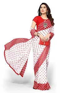 Priyashi Pure Womens Georgette Printed Saree with Blouse Piece(ZHILMIL RED_N_Free Size)-thumb1