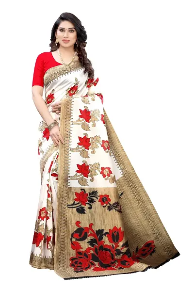 Stunning Art Silk Floral Print Daily Wear Saree with Blouse piece