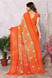 Trendy Printed Georgette Saree With Blouse Material For Women-thumb3