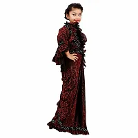 Priyashi Girl's Kids Lycra Blend Redy to Wear Saree with Sequence Blouse Pice(KIDS01 RED 10-11 (XL))-thumb3