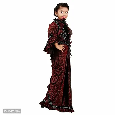 Priyashi Girl's Kids Lycra Blend Redy to Wear Saree with Sequence Blouse Pice(KIDS01 RED 10-11 (XL))-thumb4