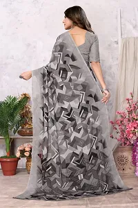 Trendy Printed Georgette Saree With Blouse Material For Women-thumb1