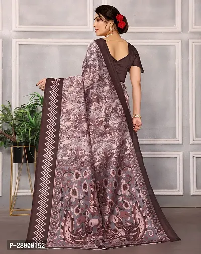 Stylish Brown Art Silk Saree with Blouse piece For Women-thumb3