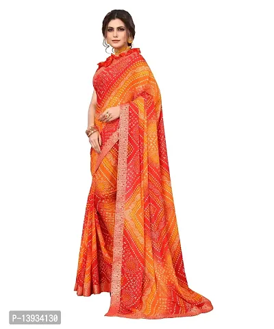 Elite Red Georgette Self Pattern Women Sarees with Blouse Piece-thumb2