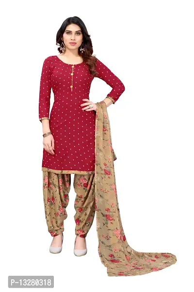 Elegant  Crepe  Dress Material with Dupatta For Women-thumb0