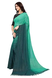 Women Stylish Georgette Self Pattern Saree with Blouse piece-thumb3