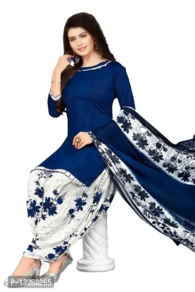 Elegant  Crepe  Dress Material with Dupatta For Women-thumb0