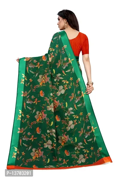 Stylish Linen Saree With Blouse Piece For Women-thumb4