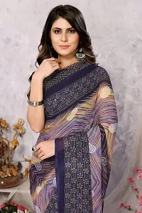 Trendy Printed Georgette Saree With Blouse Material For Women-thumb2