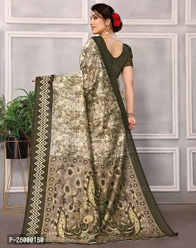 Stylish Green Art Silk Saree with Blouse piece For Women-thumb3