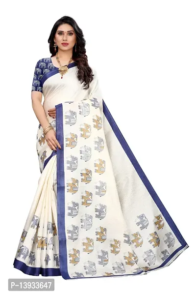 Elite Blue Art Silk Self Pattern Women Sarees with Blouse Piece-thumb0