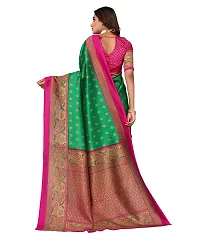 Elite Green Art Silk Self Pattern Women Sarees with Blouse Piece-thumb3