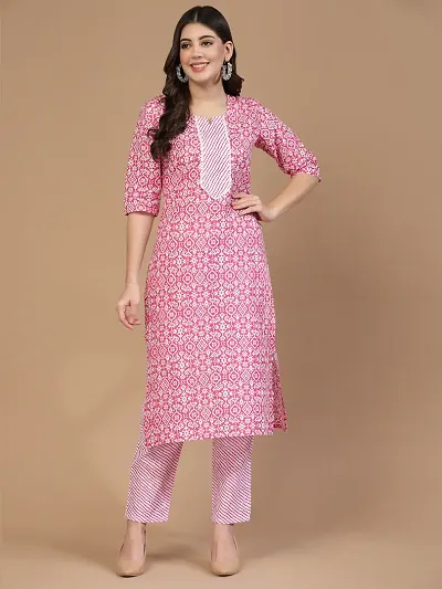 Stylish Cotton Blend A-Line Kurta Bottom Set