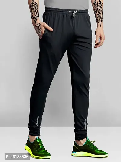 Elegant Lycra Self Pattern Track Pants For Men- Pack Of 2-thumb3