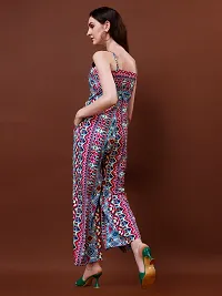 Stylish Multicoloured Crepe Printed  Jumpsuit For Women-thumb1