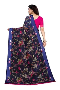 Stylish Linen Saree With Blouse Piece For Women-thumb3