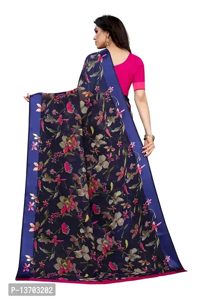 Stylish Linen Saree With Blouse Piece For Women-thumb4