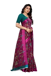 Stylish Linen Saree With Blouse Piece For Women-thumb2