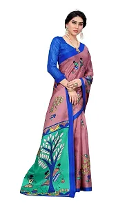 Priyashi Womens Art Silk Printed Saree With Blouse Piece (Pink_2)-thumb2