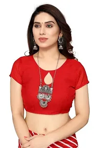 Priyashi Pure Womens Georgette Printed Saree with Blouse Piece(ZHILMIL RED_N_Free Size)-thumb4