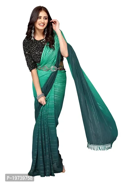 Women Stylish Georgette Self Pattern Saree with Blouse piece-thumb2