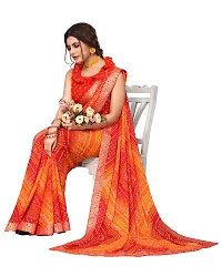 Elite Red Georgette Self Pattern Women Sarees with Blouse Piece-thumb3