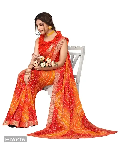 Elite Red Georgette Self Pattern Women Sarees with Blouse Piece-thumb4