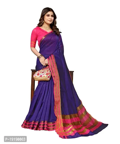 Stylish Fancy Designer Cotton Silk Saree With Blouse Piece For Women-thumb4