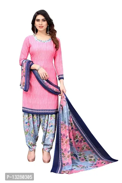 Elegant  Crepe  Dress Material with Dupatta For Women-thumb0