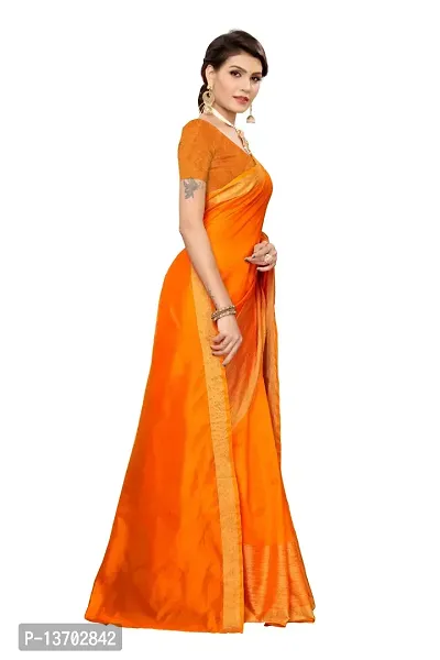 Stylish Cotton Silk Saree With Blouse Piece For Women-thumb5