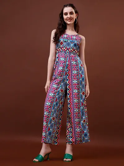 Stylish Crepe Printed Jumpsuit For Women