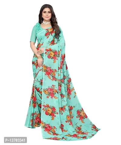 Stylish Georgette Saree With Blouse Piece For Women