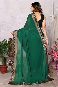 Trendy Lycra Blend Lace Saree With Blouse Material For Women-thumb3