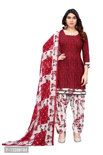 Elegant  Crepe  Dress Material with Dupatta For Women