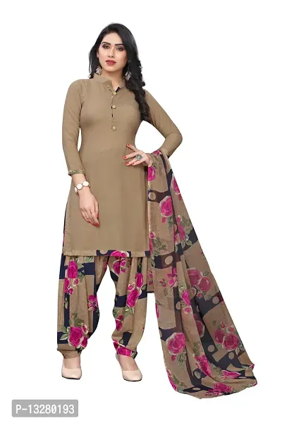 Elegant  Crepe  Dress Material with Dupatta For Women