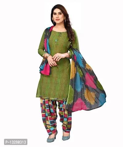 Elegant  Crepe  Dress Material with Dupatta For Women-thumb0