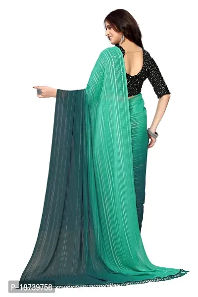 Women Stylish Georgette Self Pattern Saree with Blouse piece-thumb5