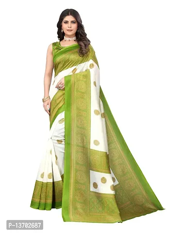 Stylish Art Silk Printed Saree With Blouse Piece For Women-thumb0