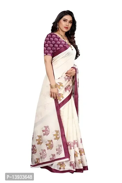 Elite Purple Art Silk Self Pattern Women Sarees with Blouse Piece-thumb2