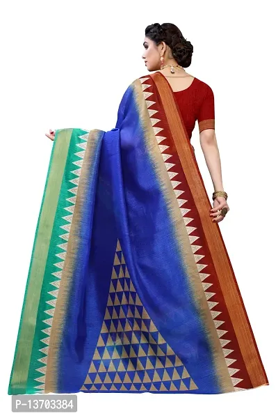 Stylish Linen Saree With Blouse Piece For Women-thumb5