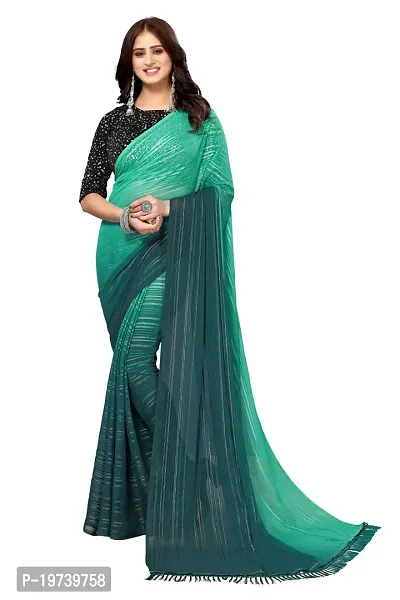 Women Stylish Georgette Self Pattern Saree with Blouse piece-thumb0