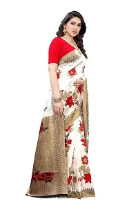 Priyashi Women's Art Silk Printed Saree with Blouse Piece(DYNA RED_Free Size) 1-thumb2