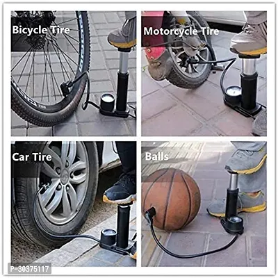 High Pressure Foot Air Pump for Motorbike, Cars, Bicycle, Football, Cycle Pump Black-thumb2