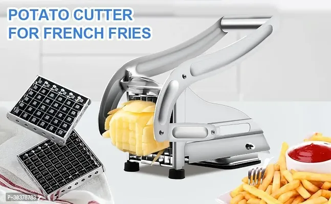 Stainless Steel Home Vegetable Cutter French Fries Potato Chips Strip Cutting Cutter Chopper Machine Maker Slicer Chopper Dicer PACK OF  1-thumb2