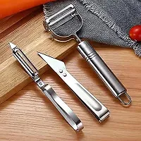 MIX CART Steel Peeler Vegetable Cutter Peeler, Knife and Clips Rotary Peeler Cutter Slicer Combined Vegetable Peelers, Stainless Steel Peeler, Multi-Purpose Vegetable Peelers 3 Pcs-thumb4