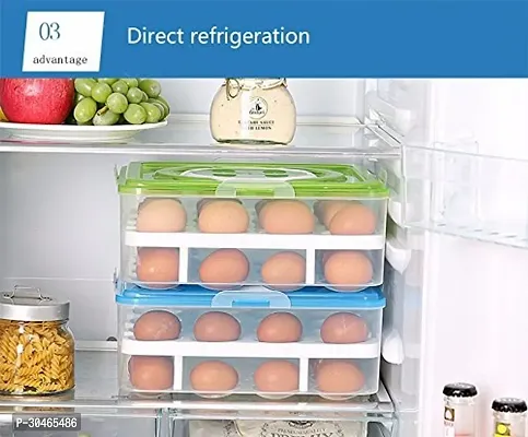 egg Basket Storage Container With Lid 32 Grid-thumb2