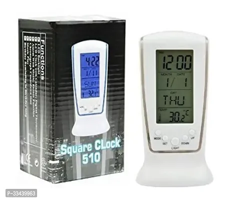 Square Clock 510 Digital Alarm Temperature Calendar Table Clock-thumb0